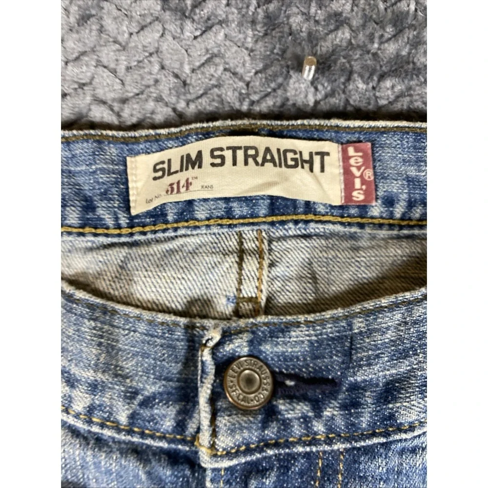 Y2K‎ Levi's 514 Relaxed Straight Fit Jeans W34 L30 Men's Blue Denim Medium Wash